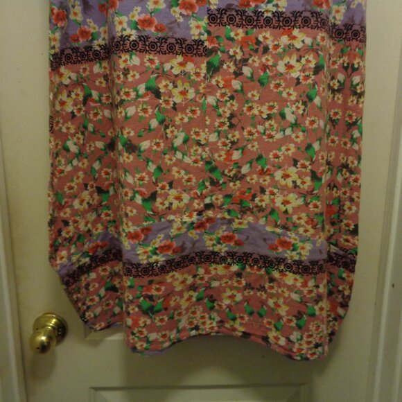 BOHEMIAN DREAMER GIRL FLOWERS COTTON BLEND MAXI DRESS 2 X - Picture 6 of 10